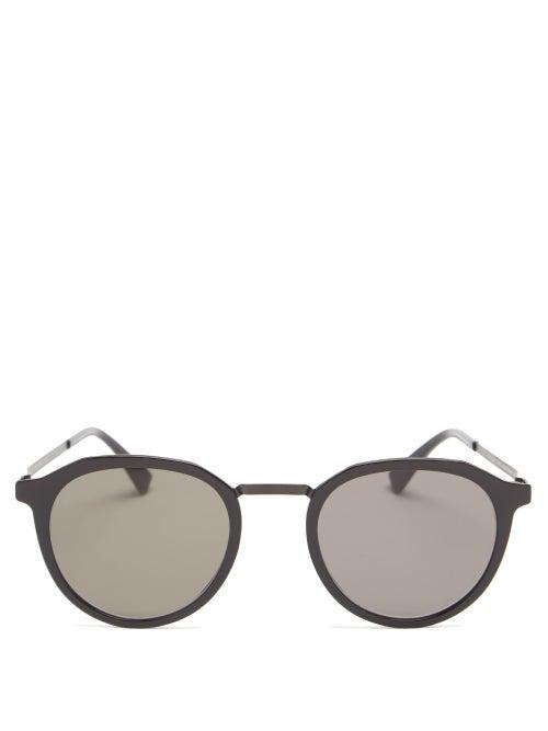 Matchesfashion.com Mykita - Paulson Round Metal Sunglasses - Mens - Black