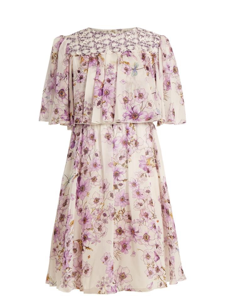 Giambattista Valli Anemone-print Silk-georgette Dress
