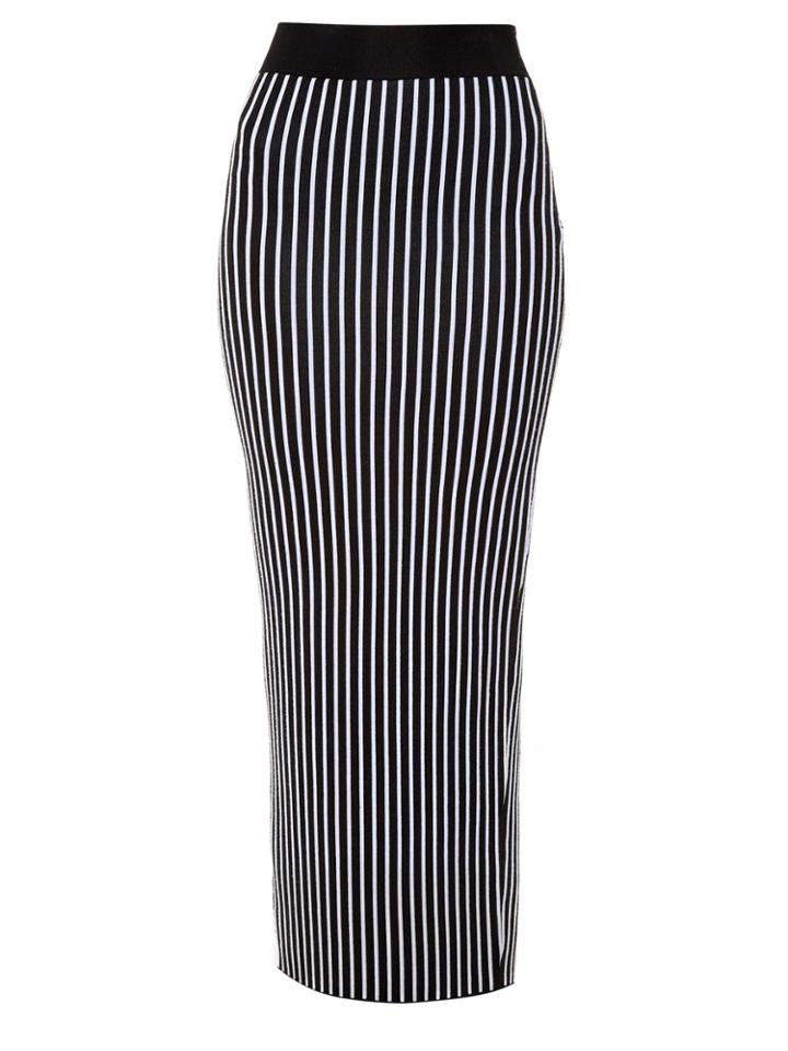 Christopher Kane Striped Double-knit Jersey Maxi Pencil Skirt