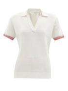Falke - Silk-blend Pointelle-knit Polo Shirt - Womens - White