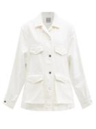 Matchesfashion.com Totme - Oversized Notch-lapel Denim Jacket - Womens - Ivory