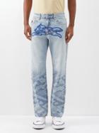 Icecream - Running Dog Snakeskin-print Jeans - Mens - Light Blue