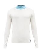 Mens Rtw Fendi - Ff Vertigo-jacquard High-neck Wool-blend Sweater - Mens - White