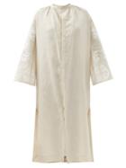 Matchesfashion.com Themis Z - Peacock Linen Shirt Dress - Womens - Beige