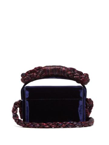 Matchesfashion.com Sanayi 313 - Fiocco Mini Velvet Shoulder Bag - Womens - Blue Multi