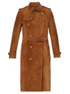 Matchesfashion.com Burberry - The Kensington Suede Trench Coat - Mens - Brown