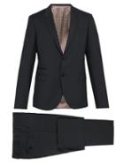 Matchesfashion.com Valentino - Slim Fit Single Breasted Wool Blend Suit - Mens - Grey