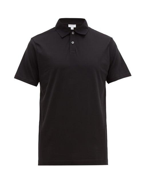 Matchesfashion.com Sunspel - Cotton Jersey Polo Shirt - Mens - Black