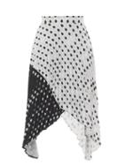Matchesfashion.com Thebe Magugu - High-rise Fingerprint-print Crepe Midi Skirt - Womens - White Black