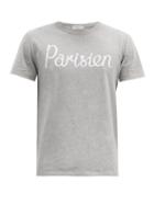 Matchesfashion.com Maison Kitsun - Parisien-print Cotton-jersey T-shirt - Mens - Grey