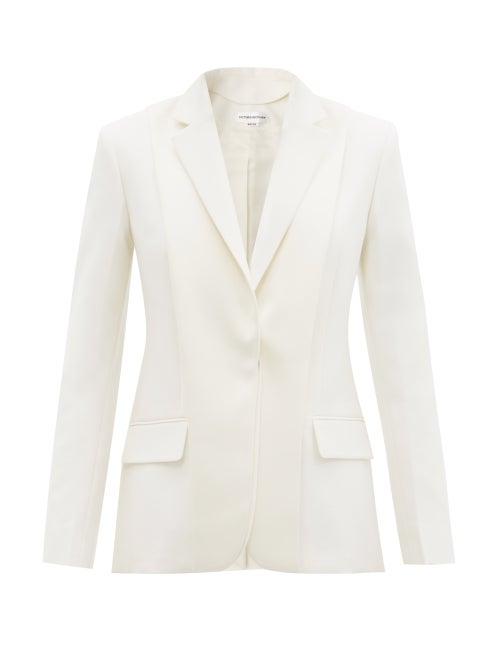 Matchesfashion.com Victoria Beckham - Layered Single-breasted Wool Jacket - Womens - White