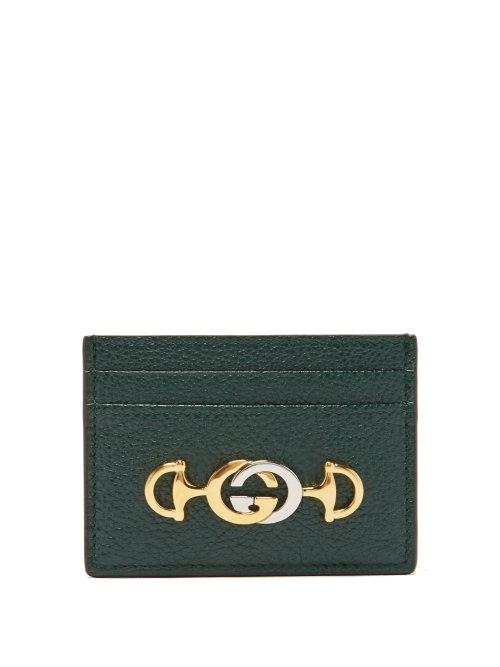 Matchesfashion.com Gucci - Zumi Leather Cardholder - Womens - Dark Green