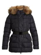 Moncler Clio Hooded Fur-trimmed Quilted-down Coat