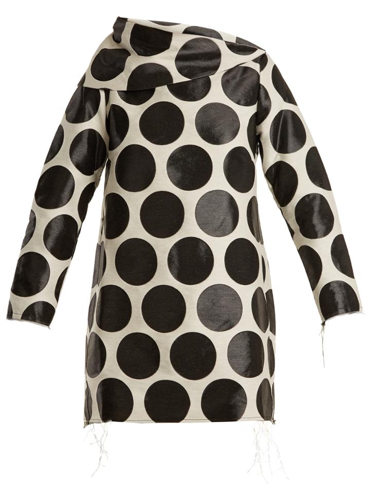 Marques'almeida Circle-jacquard Asymmetric-neck Dress