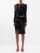 Stella Mccartney - Patchwork Silk-blend Dress - Womens - Black