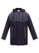 Nicholas Daley - Panelled Hooded Ripstop And Wool-felt Parka - Mens - Navy