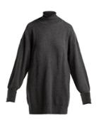 Matchesfashion.com Maison Margiela - Oversized Elbow Patch Wool Roll Neck Sweater - Womens - Dark Grey
