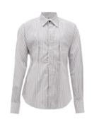 Matchesfashion.com Bianca Saunders - Checked Contour-seam Cotton Shirt - Mens - Navy