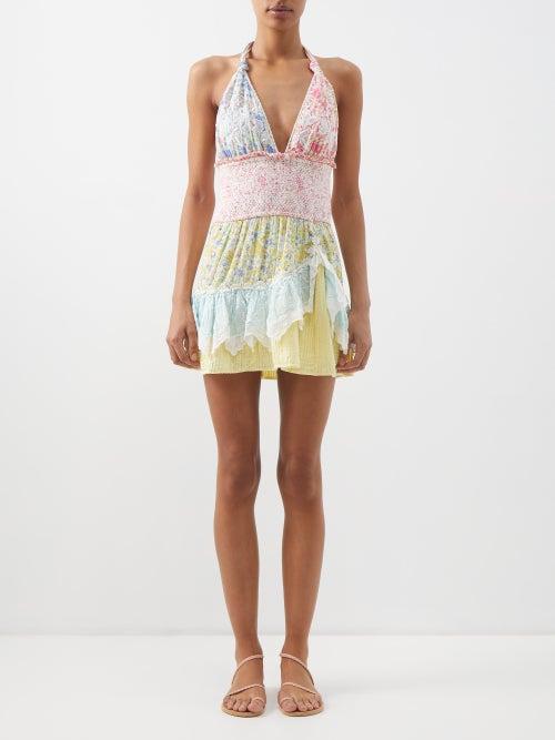 Loveshackfancy - Cambria Smocked Floral-print Mini Dress - Womens - Multi