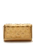 Matchesfashion.com Christian Louboutin - Paloma Embellished Leather Clutch - Womens - Gold