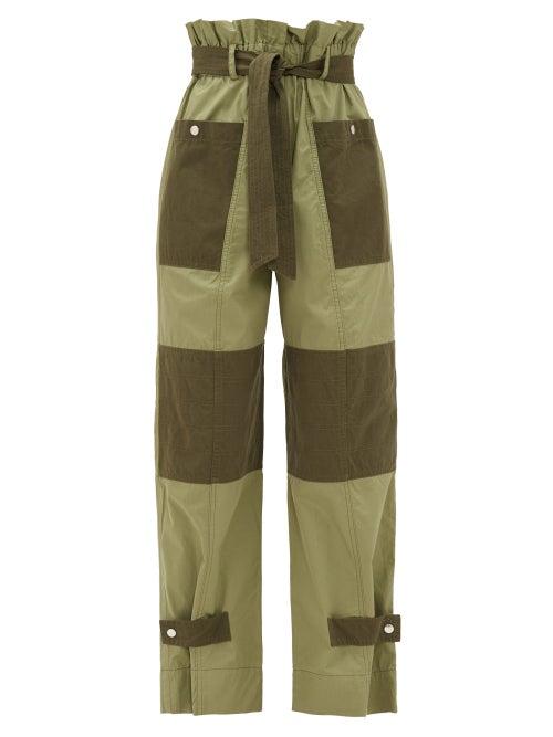 Matchesfashion.com Sea - Gabriette Patch-pocket Cotton-twill Trousers - Womens - Khaki