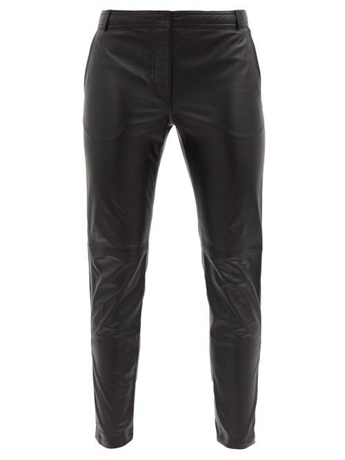 Matchesfashion.com Altuzarra - Henry Zip-cuff Leather Slim-leg Trousers - Womens - Black