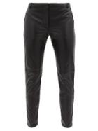 Matchesfashion.com Altuzarra - Henry Zip-cuff Leather Slim-leg Trousers - Womens - Black