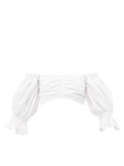 Matchesfashion.com Sir - Blair Off The Shoulder Cotton Cropped Top - Womens - White