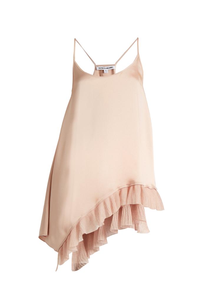 Elizabeth And James Angela Ruffle-trimmed Satin Cami Top