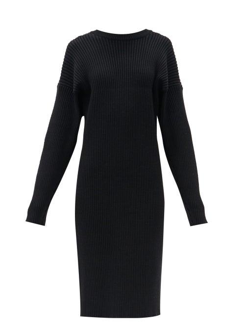 Matchesfashion.com Bottega Veneta - Open-back Ribbed-knit Sweater Dress - Womens - Black