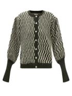 Shrimps - Anika Striped Alpaca-blend Cardigan - Womens - Green Multi