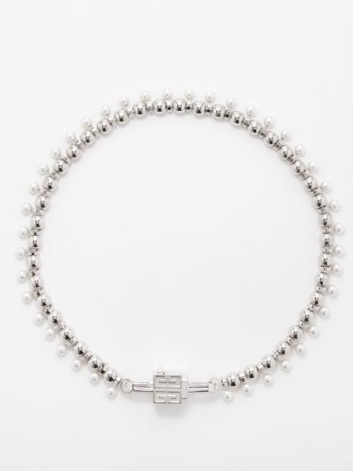 Givenchy - 4g Faux-pearl Necklace - Mens - Silver