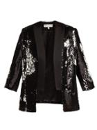 Matchesfashion.com Galvan - Salar Sequin Embellished Jacket - Womens - Black Silver