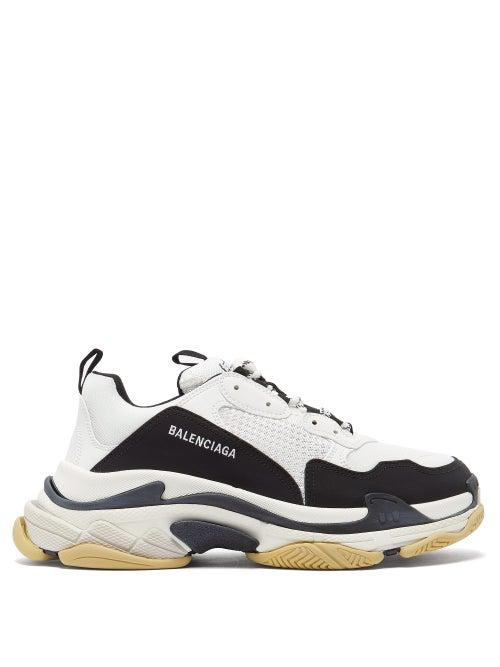 Matchesfashion.com Balenciaga - Triple S Leather And Mesh Trainers - Mens - White