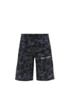 Palm Angels - Logo And Camouflage-print Jersey Shorts - Mens - Black