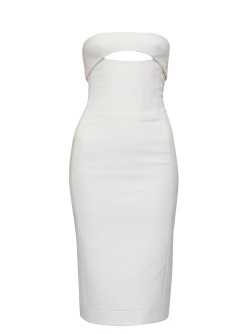 Saint Laurent - Cutout Crepe Dress - Womens - White