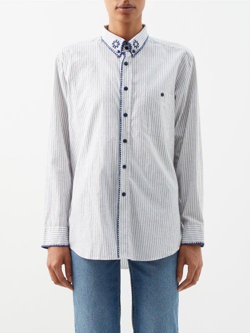 Re/done - Oversized Upcycled Striped-cotton Shirt - Womens - Multi