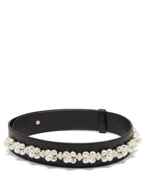 Matchesfashion.com Simone Rocha - Beaded Leather Belt - Womens - Black White