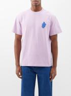 Jw Anderson - Anchor Appliqu Cotton-jersey T-shirt - Mens - Pink