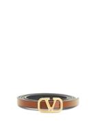 Matchesfashion.com Valentino Garavani - Logo-buckle Reversible-leather Belt - Womens - Tan Multi
