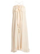 See By Chloé Self-tie Ruffle-trimmed Silk Dress