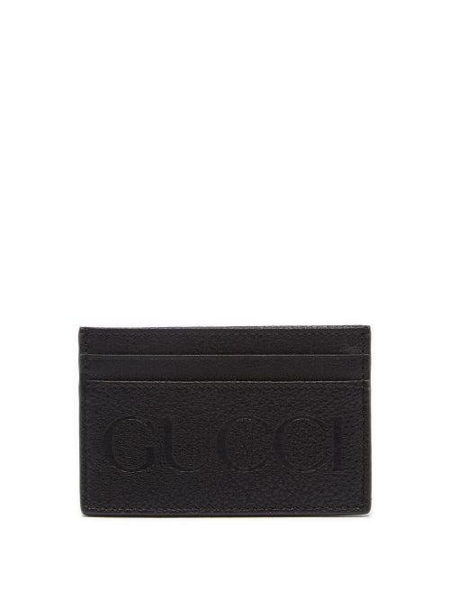 Gucci - Logo-debossed Grained-leather Cardholder - Mens - Black