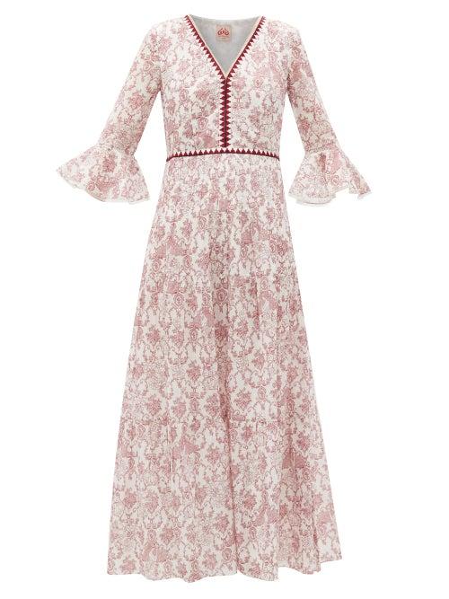 Matchesfashion.com Le Sirenuse, Positano - Bella Valy Myers-print Cotton-voile Maxi Dress - Womens - Red Print