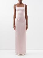 Emilia Wickstead - Michelina Square-neck Cloqu-lam Gown - Womens - Pink