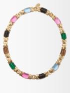 Rainbow K - Cleopatra Emerald, Tourmaline & 14kt Gold Necklace - Womens - Multi