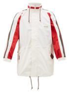 Matchesfashion.com Gucci - Web-stripe High-neck Cotton-canvas Jacket - Mens - White Multi