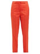 Matchesfashion.com Etro - Diamond Jacquard Capri Trousers - Womens - Orange Multi