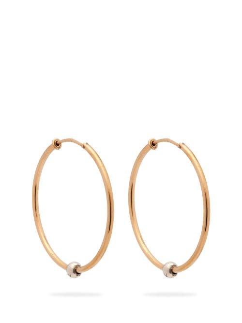 Matchesfashion.com Bottega Veneta - Ball Charm Hoop Earrings - Womens - Gold