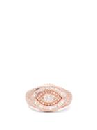 Matchesfashion.com Shay - Evil Eye Diamond & 18kt Rose-gold Pinky Ring - Womens - Crystal