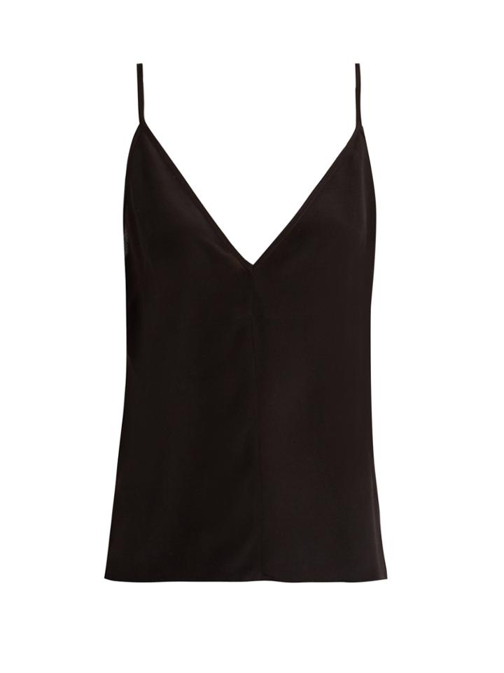 Raey Fitted Deep V-neck Silk Cami Top